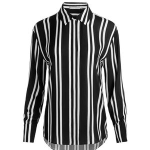 Alice + Olivia Dimitra Striped Button Down Shirt